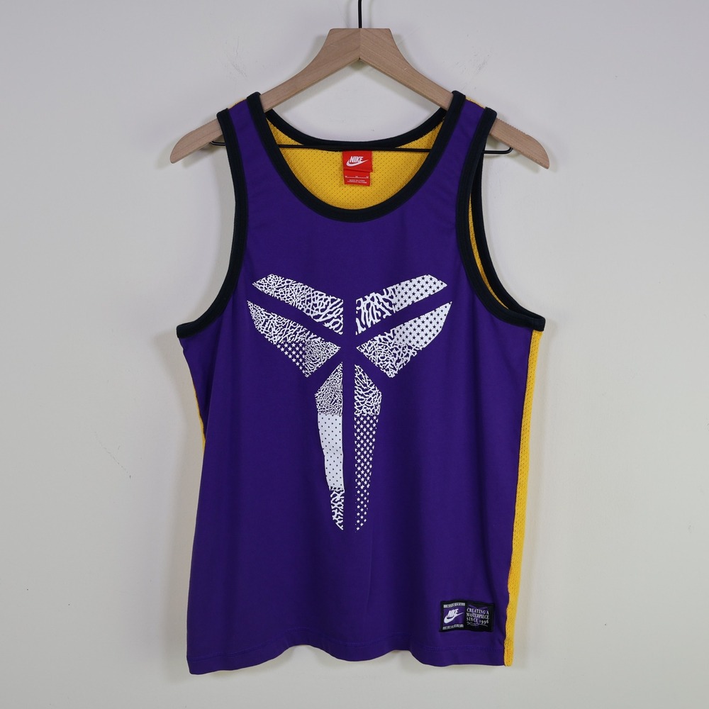 2014 Nike Kobe‎ Bryant Mamba Sheath Tank Top Jersey Medium Lakers Purple Yellow